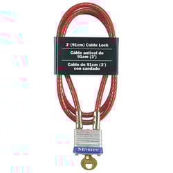 Master Lock 3/16 in. D X 36 in. L Vinyl Coated Steel Locking Cable