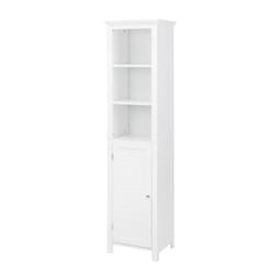 Glitzhome 65.5 in. H X 13.58 in. W X 16.93 in. D White Bath Storage Cabinet