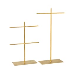 24.4 in. H X 14.9 in. W X 5.25 in. D Gold Metal Industrial T-Bar Jewelry Stand