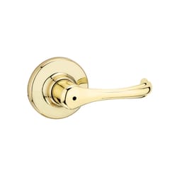 Kwikset Dorian Polished Brass Privacy Lever Right or Left Handed
