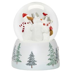 Roman Glitter Dome LED Multicolored Snowman Family Dome Table Decor 6.9 in.