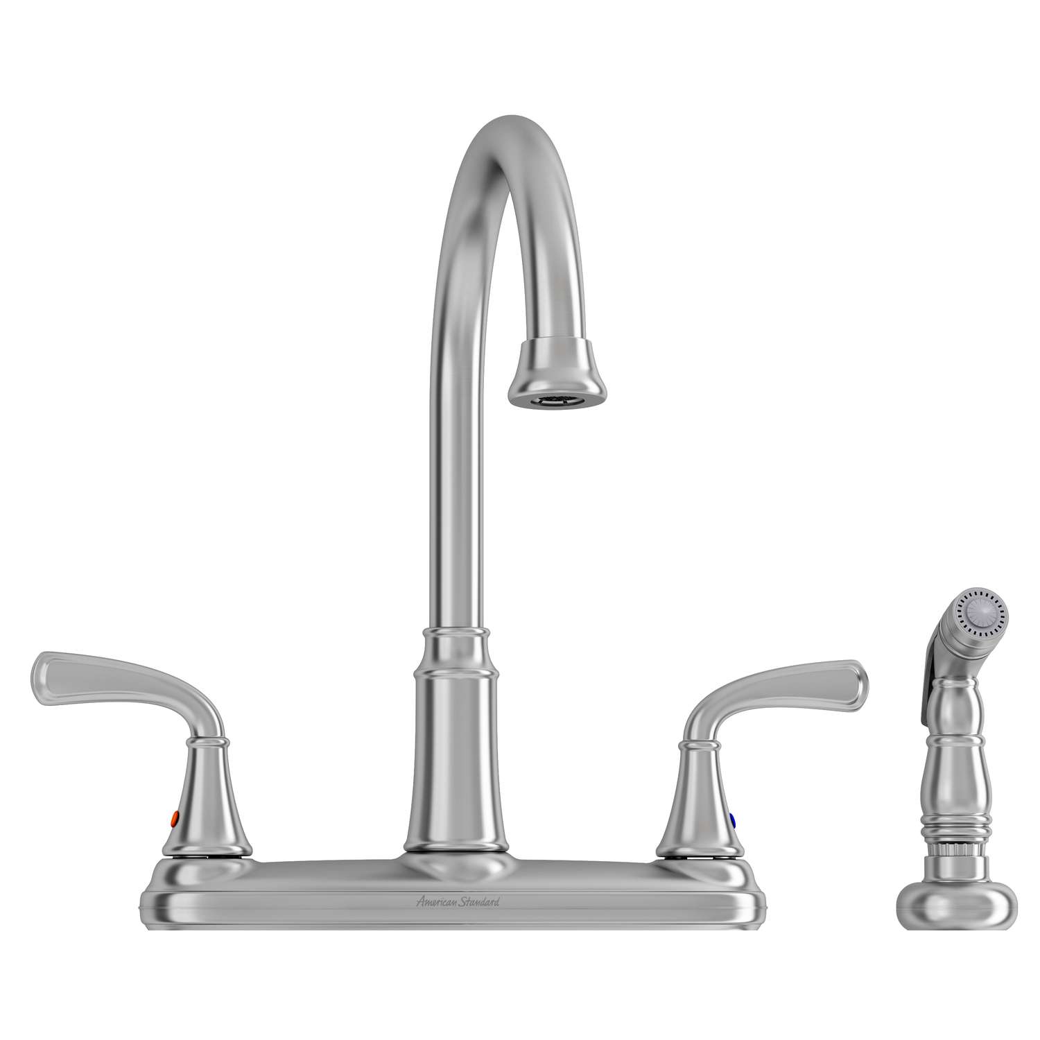 American Standard Tinley Two Handle Stainless Steel Kitchen Faucet Side Stainless Steel Kitchen Faucet With Side Sprayer