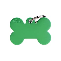 MyFamily Basic Green Bone Aluminum Dog Pet Tags Large