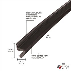 M-D BUILDING PRODUCTS Brown Vinyl Clad Foam Kerf Molding For Top/Side Seal 96 in. L X 0.5 in.