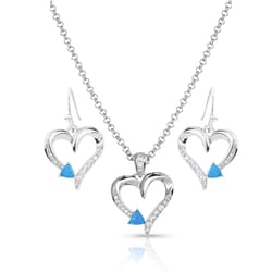 Montana Silversmiths Women's Love Everlasting Blue Opal Heart Blue/Silver Jewelry Sets