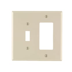 Leviton Almond 2 gang Nylon Decorator/Toggle Wall Plate 1 pk