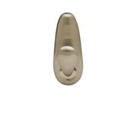 3M Command 4-1/8 in. L Brushed Nickel Metal Large Hook 5 lb. cap. 1 pk