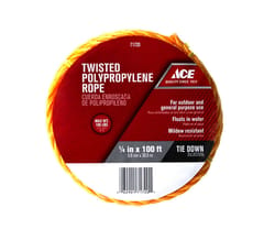 Ace 1/4 in. D X 100 ft. L Yellow Twisted Poly Rope