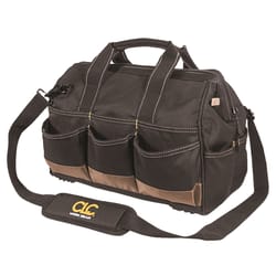 CLC Work Gear 25 pocket Polyester Tote Bag with Plastic Tray Black/Tan 1 pc