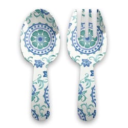 TarHong Multicolored Melamine Rio Turquoise Floral Serving Spoon 2 pc