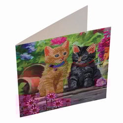 Crystal Art Craft Buddy Cat Friends Craft Card Kit Multicolored
