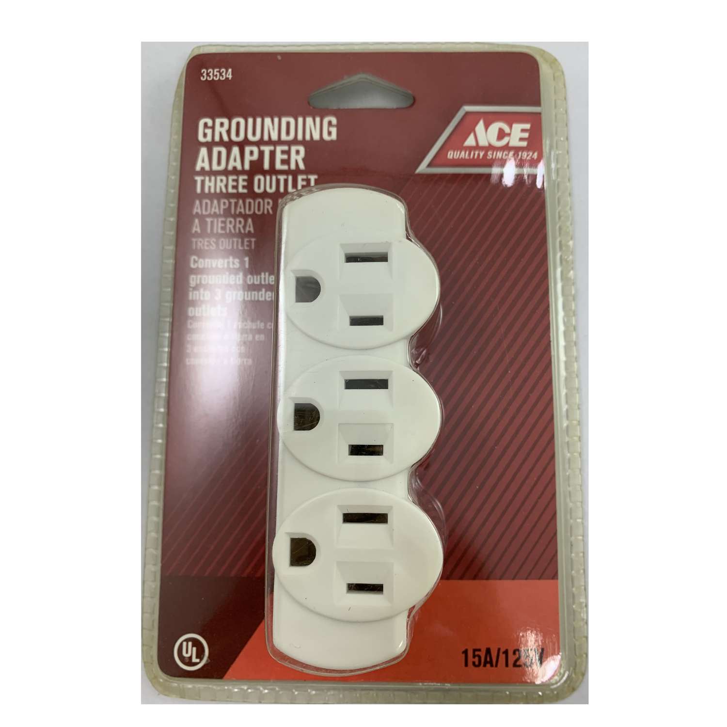 Ace Grounded 3 outlets Adapter 1 pk Ace Hardware