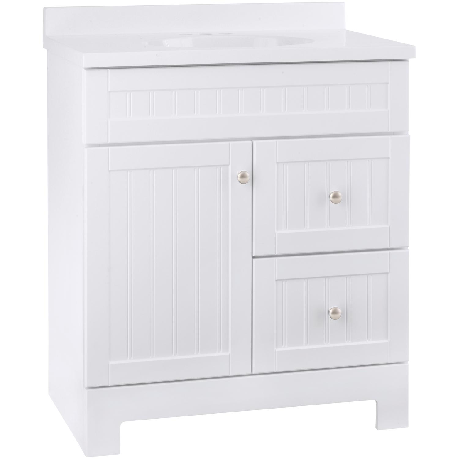 UPC 094803124384 product image for Continental Cabinets Edgewater Single White Vanity Combo 33-1/2 in. H x 30 in. W | upcitemdb.com