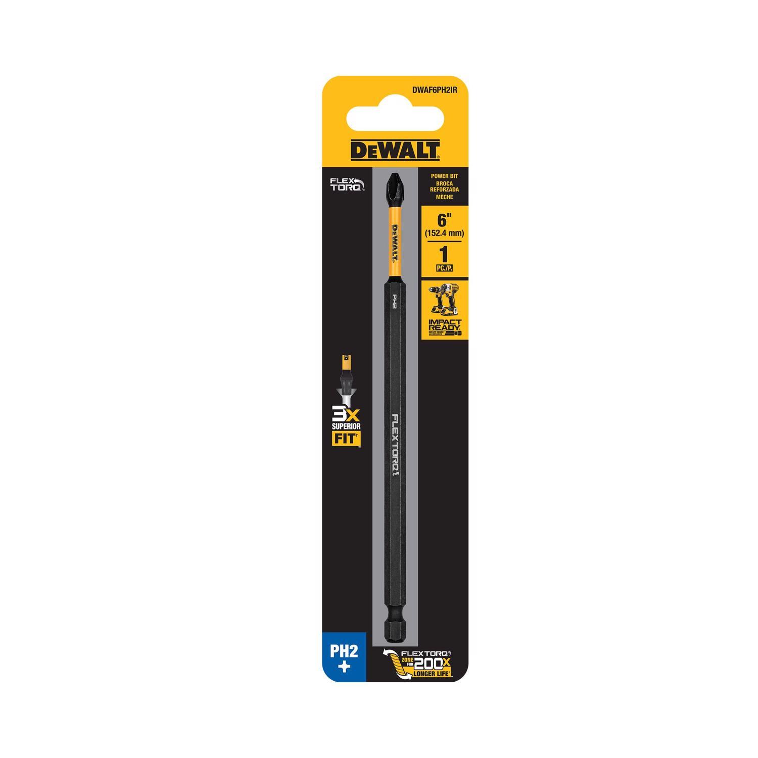 Photos - Drill Bit DeWALT FLEXTORQ Phillips #2 X 6 in. L Screwdriver Bit Steel 1 pc DWAF6PH2I 