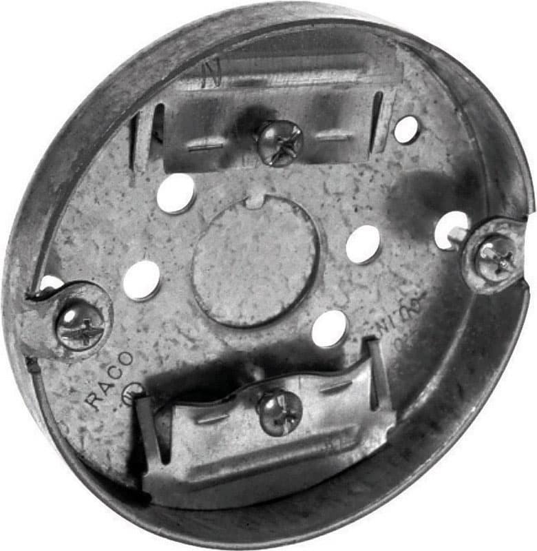 Raco 4 cu in Round Steel 1 gang Junction Box Gray Mfr# 8292