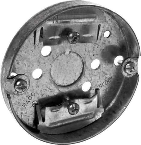 Raco 4 cu in Round Steel 1 gang Junction Box Gray - Ace Hardware