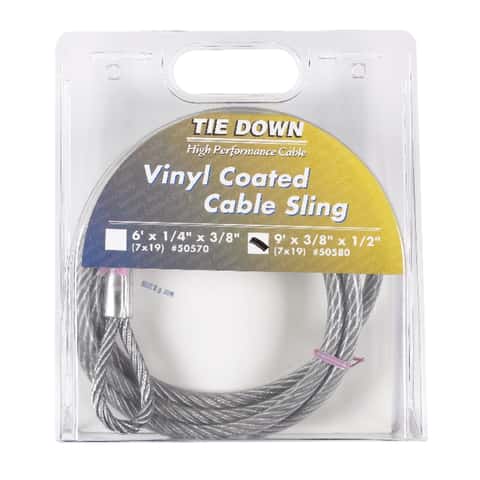 Tie Down Engineering Clear Vinyl Galvanized Steel 1/4 in. D X 6 ft. L Cable Sling