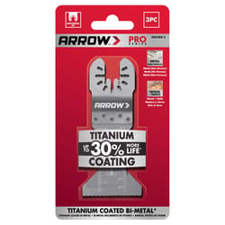 Arrow Pro 1-3/4 in. Titanium-Coated Bi-Metal Semi-Circle Oscillating Wood Blade Multi-Material 3 pc