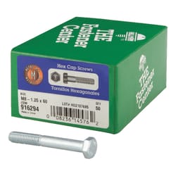 HILLMAN M8-1.25 mm D X 60 mm L Heat Treated Steel Hex Head Cap Screw 1 pk