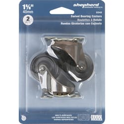 Shepherd Hardware 1-5/8 in. D Swivel Soft Rubber Caster Wheel w/Plate 70 lb 2 pk