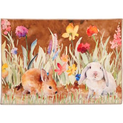 Olivia's Home 22 in. W X 32 in. L Multi-Color Springtime Bunnies Polyester Accent Rug