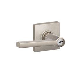 Schlage J Series Solstice/Collins Satin Nickel Entry Lever 1-3/4 in.