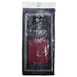 J & M Home Fashions 70 in. H X 72 in. W Burgundy Solid Shower Curtain Liner Vinyl
