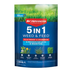 BioAdvanced 5-In-1 Granules Weed & Feed Lawn Fertilizer For All Grasses 4000 sq ft