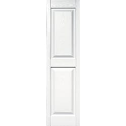 Builders Edge 55 in. H X 14.75 in. W White Raised Panel Vinyl Shutter 2 pk