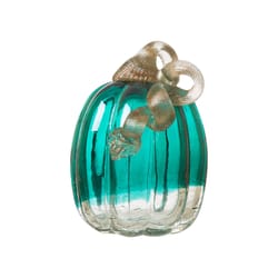 Glitzhome 5.51 in. Hand Blown Pumpkin Tabletop Decor