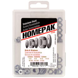 HILLMAN Assorted in. Stainless Steel SAE Nuts and Washers Kit 100 pk
