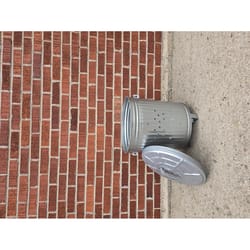 Behrens 7.5 gal Silver Galvanized Steel Trash Burner Can Lid Included Animal Proof/Animal Resistant