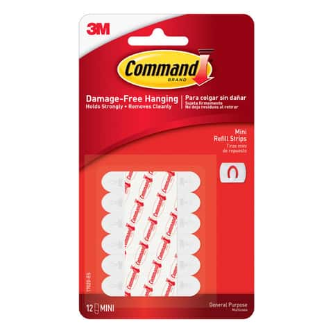 3M Command Mini Foam Adhesive Strips 1.177 in. L 12 pk - Ace Hardware