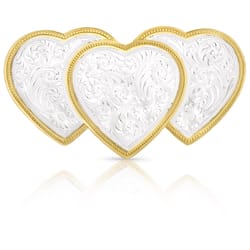 Montana Silversmiths Triple Heart Barrette 1 pk