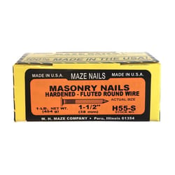 Maze Nails 1.5 in. Masonry Heat Treated Carbon Steel Nail Flat Head 1 lb