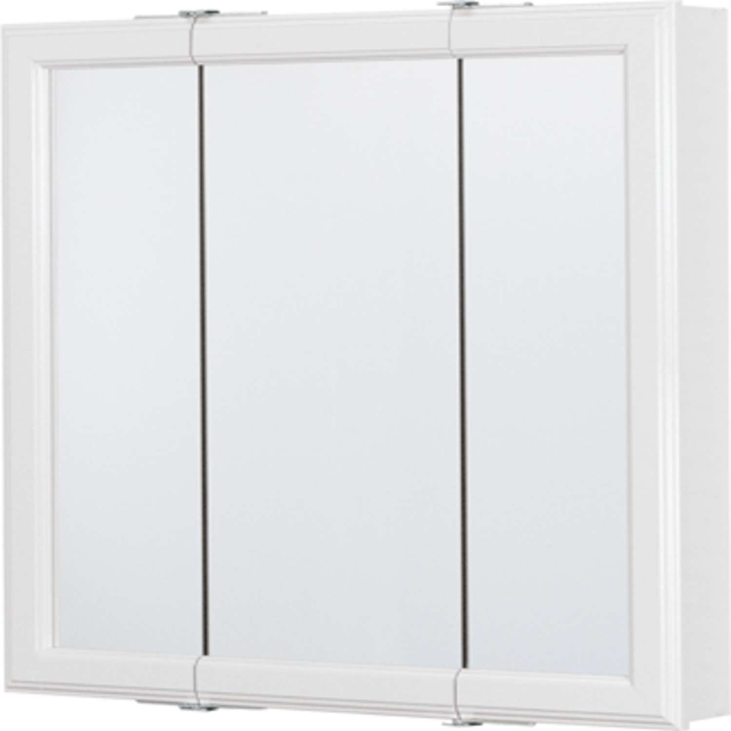 Continental Cabinets 24 In H X 24 In W X 4 44 Inch In D Square Satin Tri View Medicine Cabinet Ace Hardware