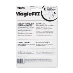 Magic Fit Magic Sliders Gray Push-On Polymer Sliding Discs 8 pk