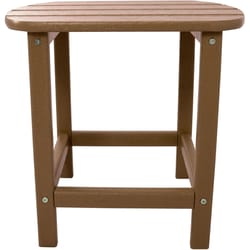 Hanover All-Weather Brown Square Wood Side Table