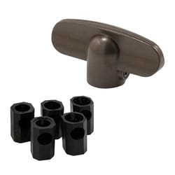 Prime-Line 2.4 in. L Painted Bronze Zinc Universal Casement Tee Handles 2 pk Prime-Line 2.4 in. L Painted Bronze Zinc Universal Casement Tee Handles 2 pk
