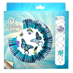 Spinfinity Designs Multi-color Stainless Steel 6.5 in. 3D Blue Butterfly Mini Set Outdoor Spinner