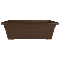 HC Companies Romana 9.75 in. H X 28 in. W Plastic Classic Planter Chocolate