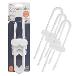 Dreambaby White Plastic Slide Lock 3 pk