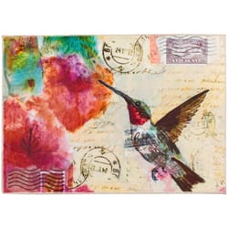 Olivia's Home 22 in. W X 32 in. L Multi-Color Hummingbird Airmail Polyester Accent Rug