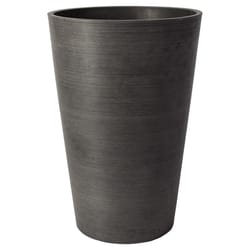 Algreen Products 18 in. H X 12 in. D Plastic Taper Spun Planter Charcoal