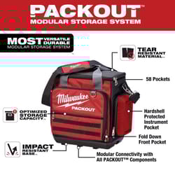 Milwaukee PACKOUT Ballistic Nylon Tech Bag 58 pocket Black/Red 1 pc