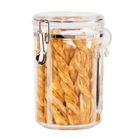 3-Piece Acrylic Canister Set with Airtight Clamp Lids, Food