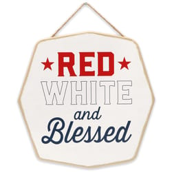 Open Road Brands Red White and Blessed Hanging Wall Decor MDF 1 pk