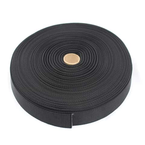 1 inch Black Polyester Webbing 1500 lbs