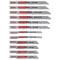 Craftsman 4.8 in. High Carbon Steel U-Shank Jig Saw Blade Set 12 pc