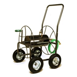 Gorilla Carts 150 ft. Black/Gray Retractable Free Standing Hose Reel Cart -  Ace Hardware